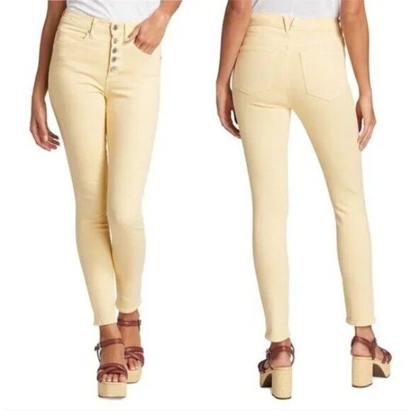 Veronica Beard Maera High Rise Twee Skinny Yellow Jeans Preppy Teacher 24/7 - Picture 1 of 7